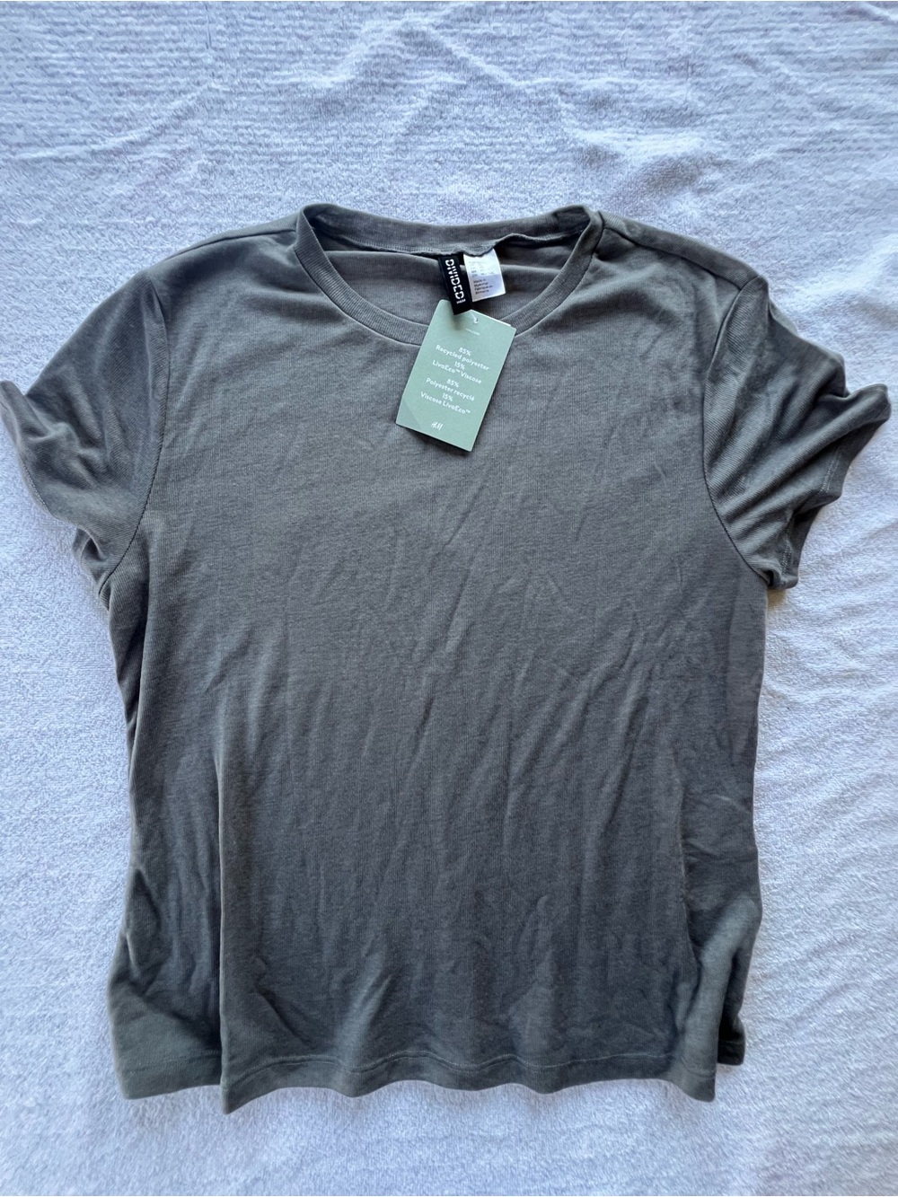 H&M Women's Gray Short Sleeve Crew Tee